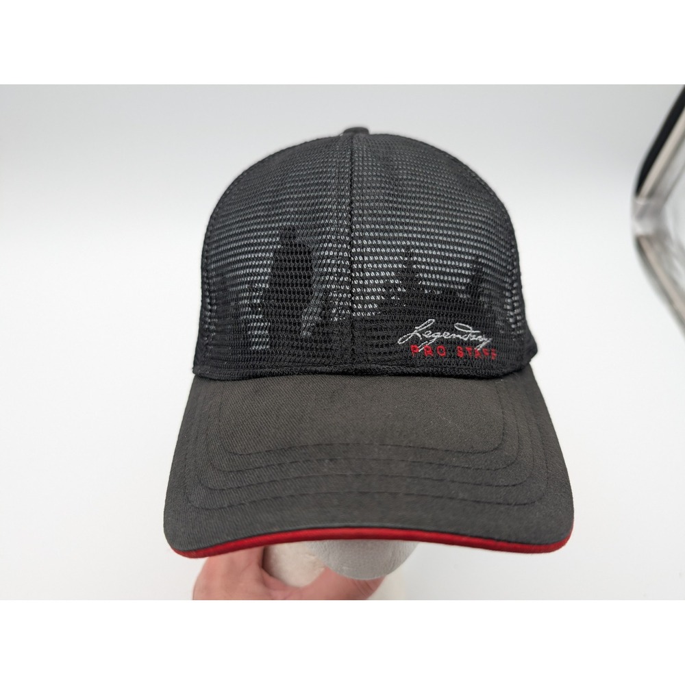 Legendary Whitetails Pro Staff Trucker Hat Black Red Original Deer Gear Snapback